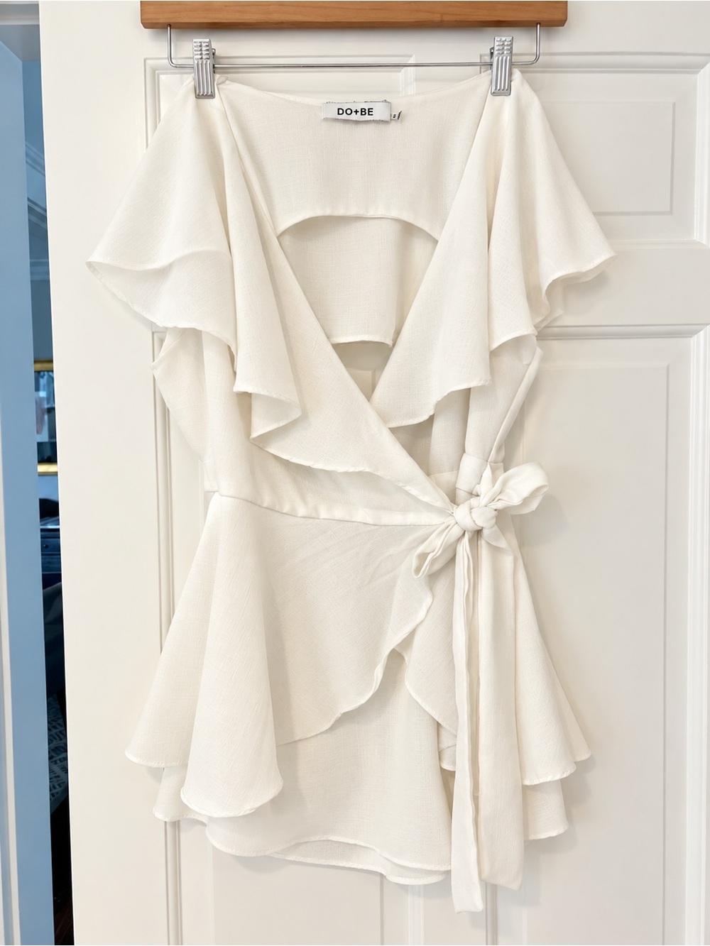 DO+BE Ivory Ruffle Romper with Side Tie